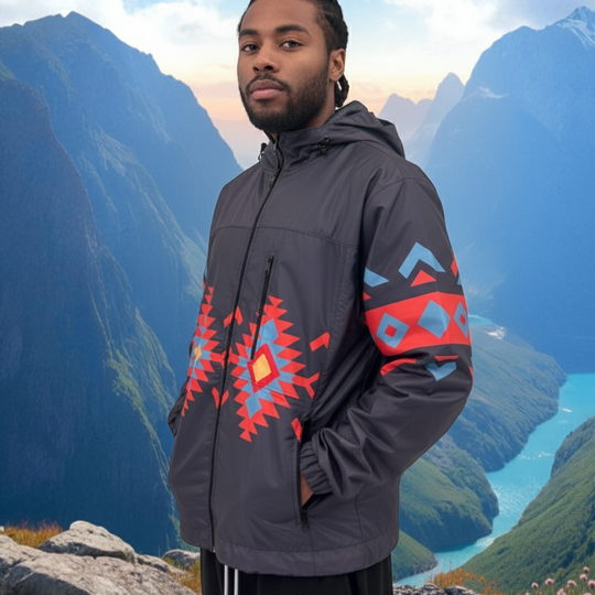 OLDTRIBES™ Sunrise Peaks Windbreaker(Black)