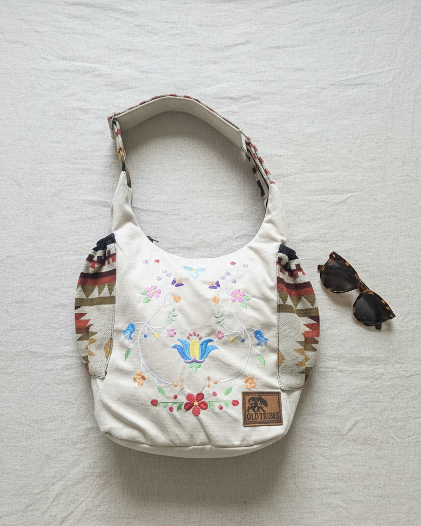 Flower Embroidered Crossbody Bag