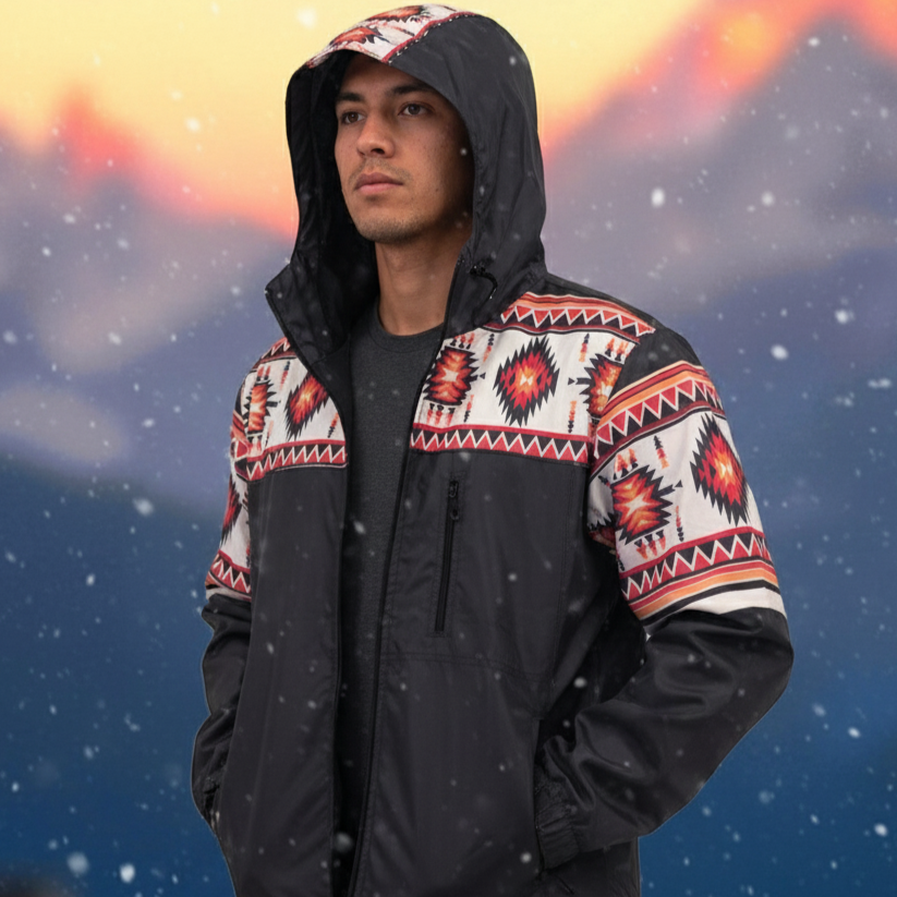 OLDTRIBES™ Sunburst Diamond Print Windbreaker