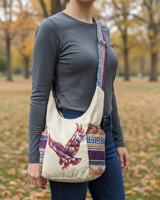 Eagle Spirit Embroidered Crossbody Bag