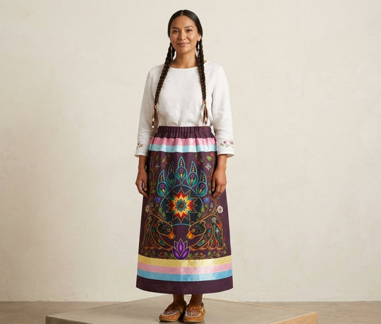 Sacred Bear Paw &amp; Floral Ribbon Skirt