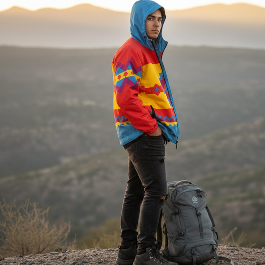 OLDTRIBES™ Blue zigzag Windbreaker