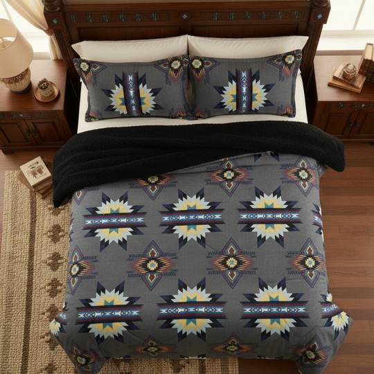 3PC SET  FLANNEL BORREGO (sherpa lined)Grey