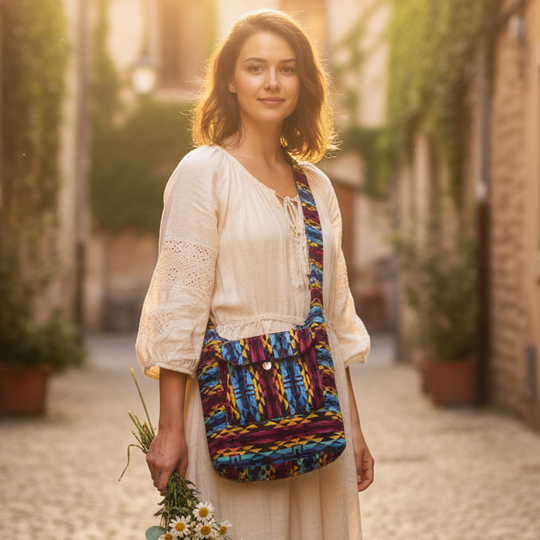 OLDTRIBES™ Pink and Blue  Cruz Crossbody Bag