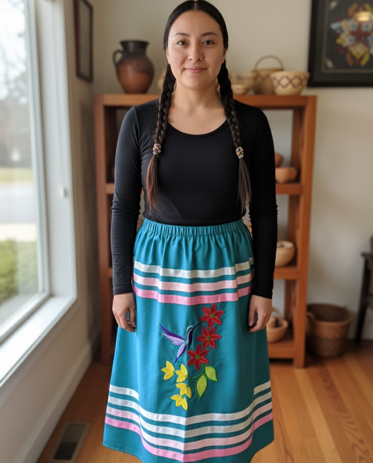 Jupe en ruban à motif colibri dansant OLDTRIBES™