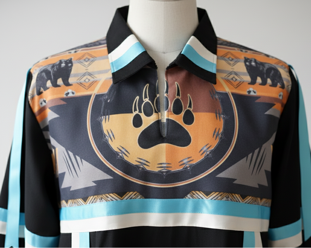 Turquoise and White Ribbon Shirt