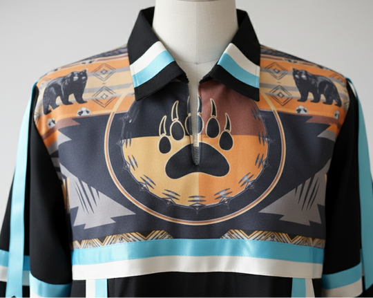 Turquoise and White Ribbon Shirt