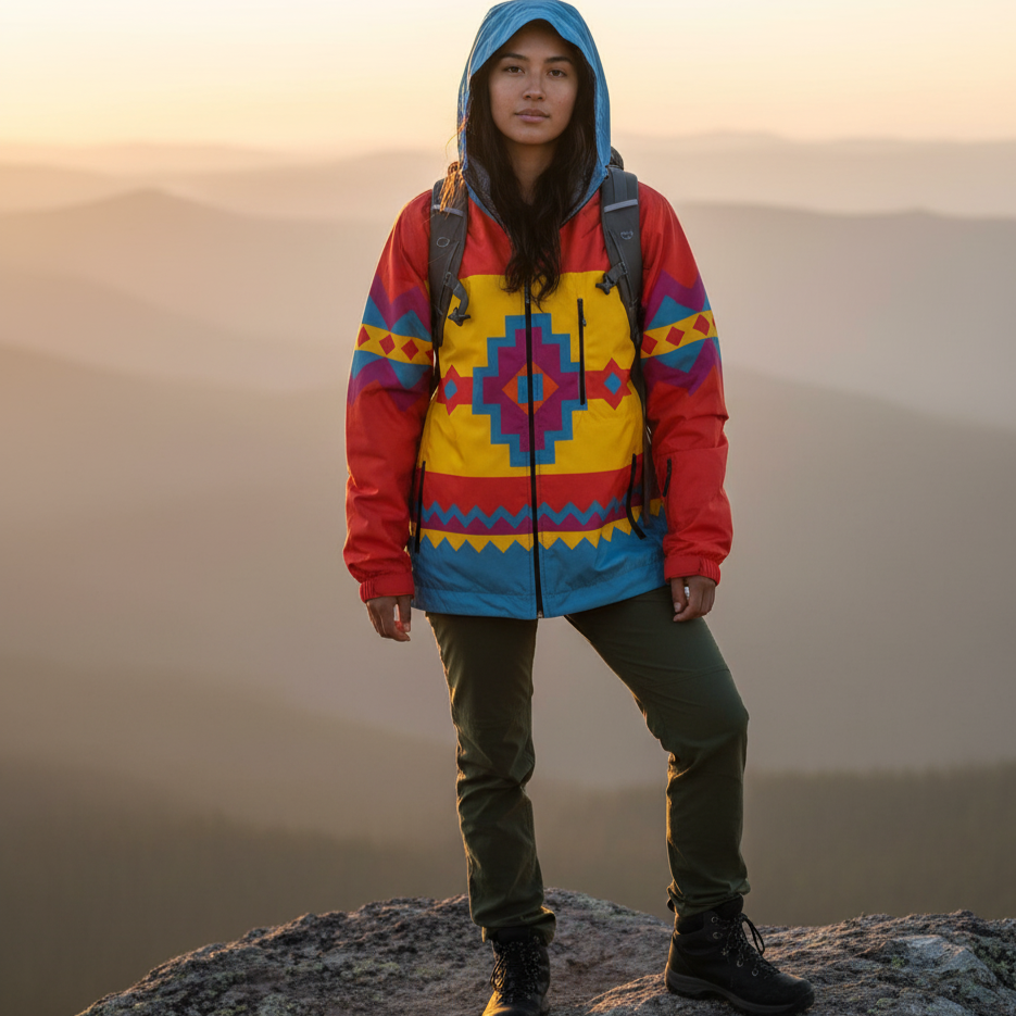 OLDTRIBES™ Blue zigzag Windbreaker