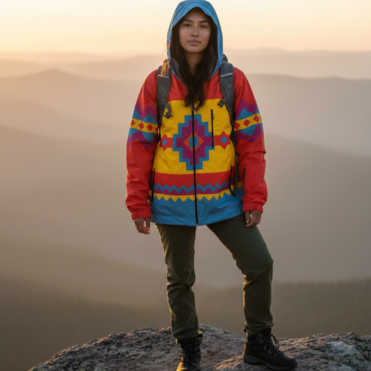 OLDTRIBES™ Blue zigzag Windbreaker