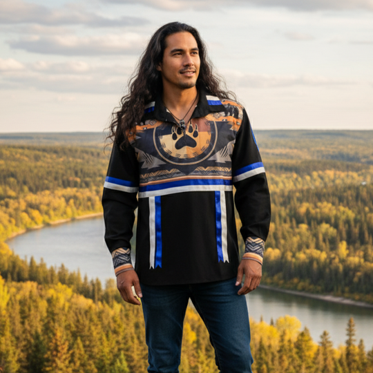 Blue and white Ribbon Shirt