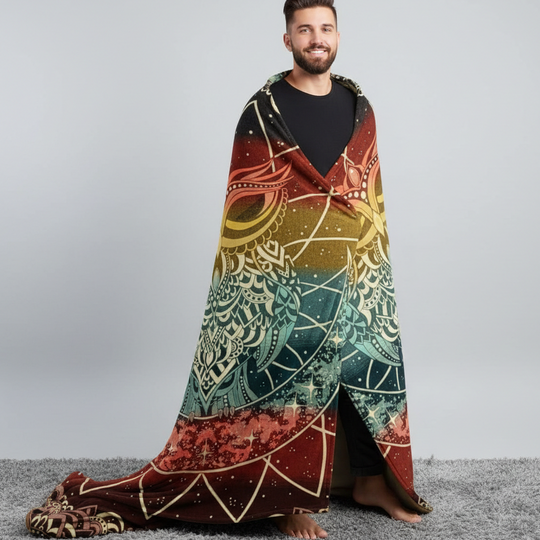 OLDTRIBES™ Owl  Reversible Alpaca Blanket