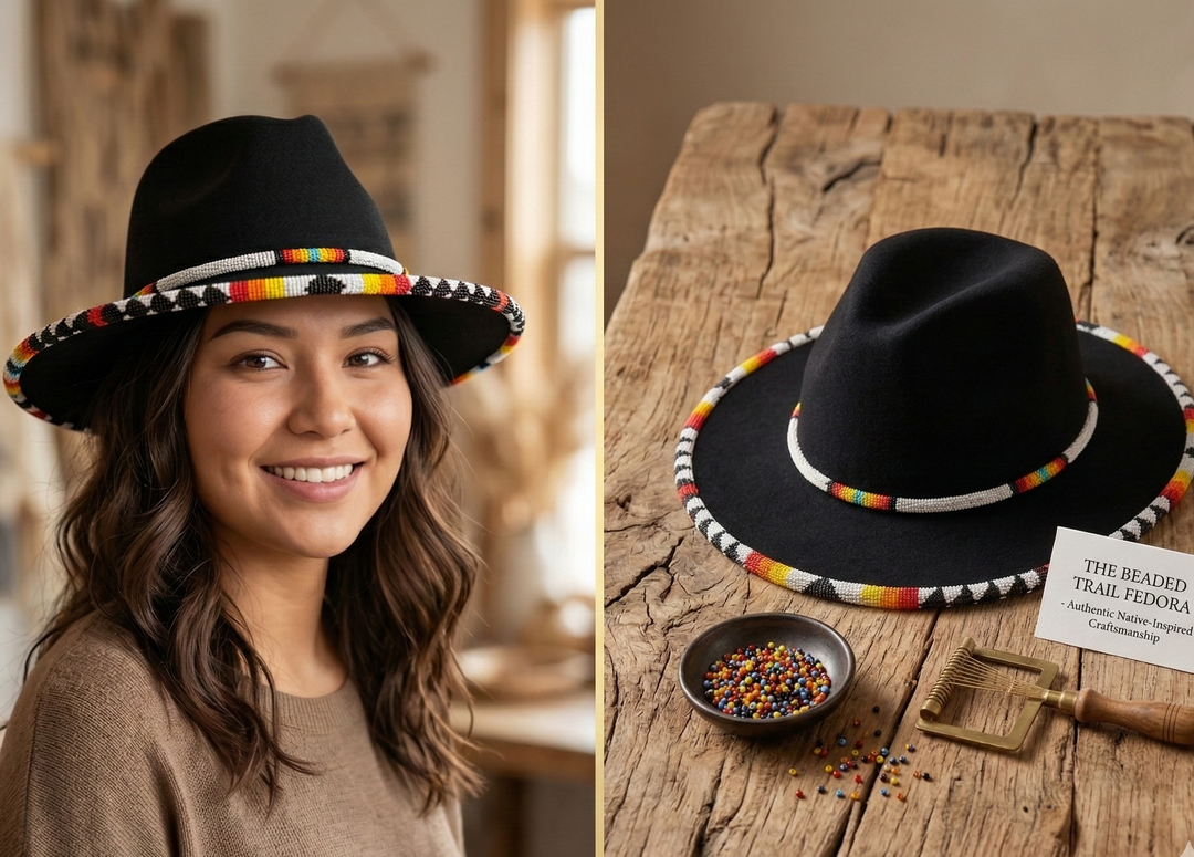 Size-61 Handmade Beaded Hat