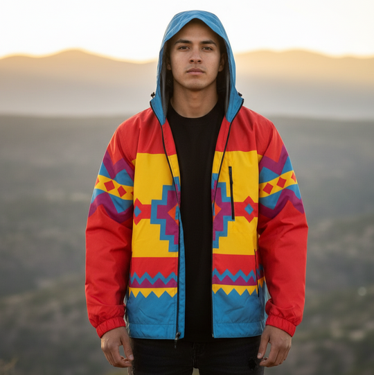 OLDTRIBES™ Blue zigzag Windbreaker