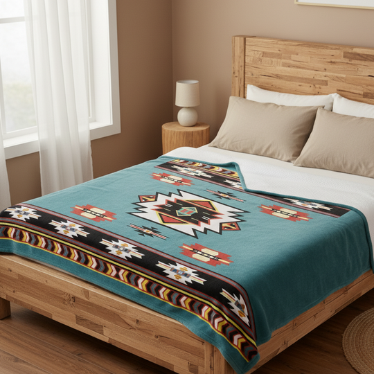 ULTRA SOFT LUXURY PLUSH BLANKET (Native Light Blue)