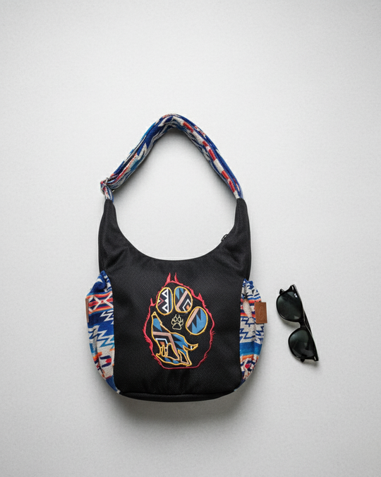 Wolf Paw Embroidered Crossbody Bag