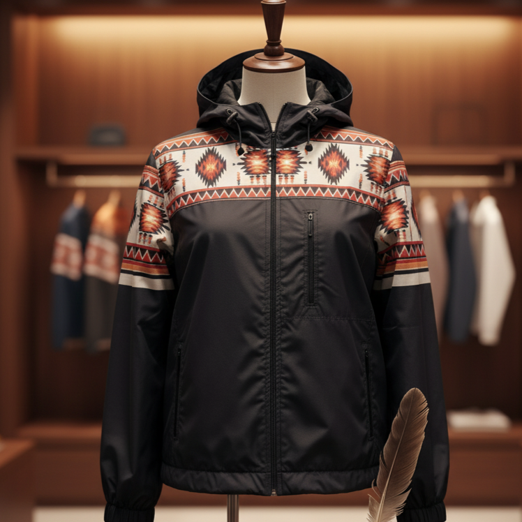 OLDTRIBES™ Sunburst Diamond Print Windbreaker