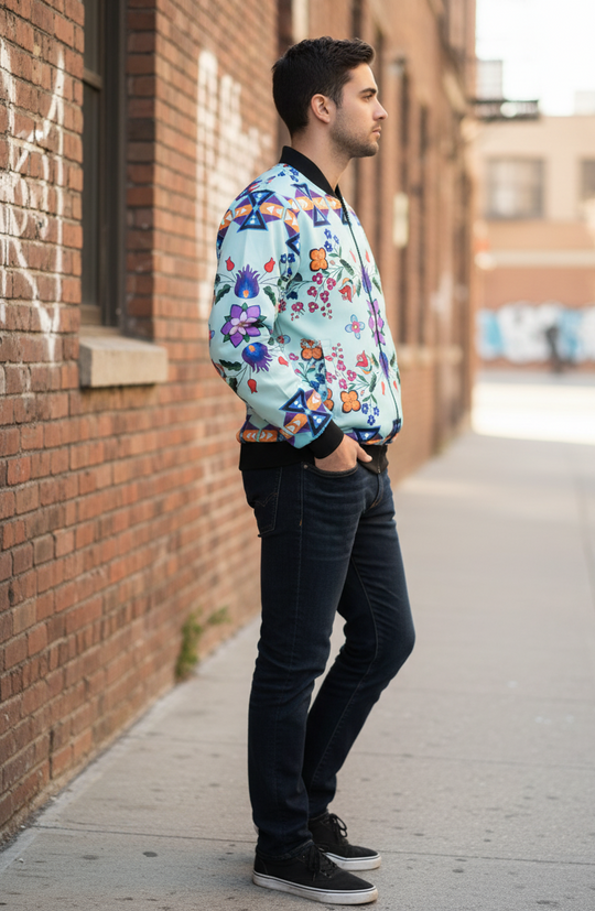 Floral Sky Bomber Jacket