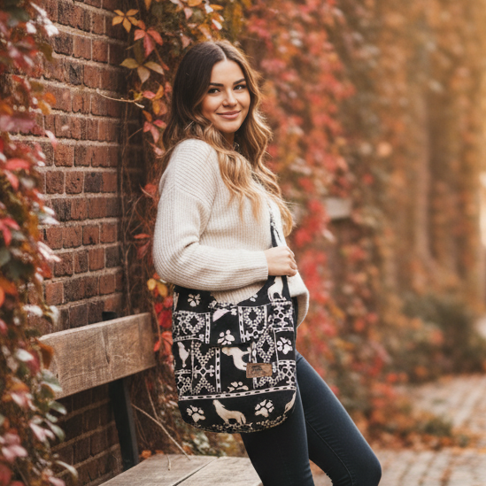 OLDTRIBES™ Black and White WOLF Crossbody Bag