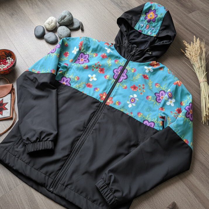 OLDTRIBES™ Turquoise Bloom Windbreaker
