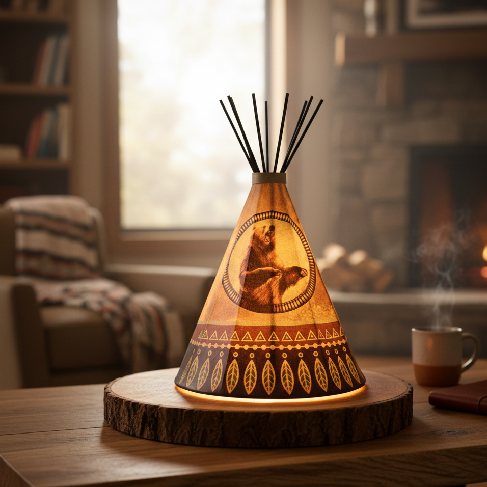 Teepee Table  Bear Lamp