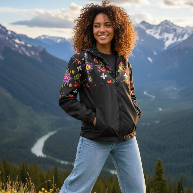 OLDTRIBES™ Midnight Bloom Windbreaker