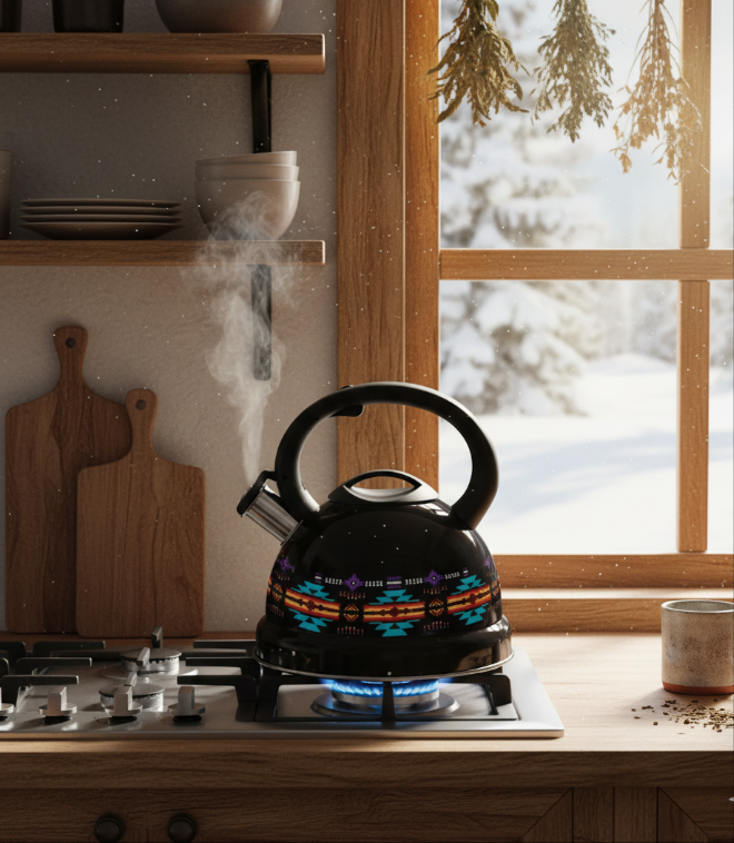 Black 3L Stainless Steel Tea Kettle