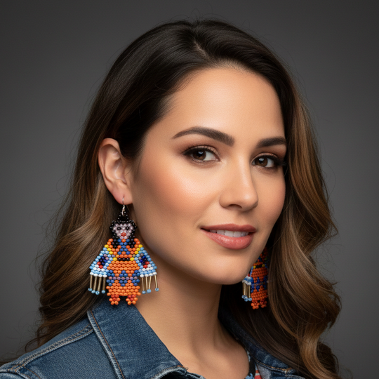 OldTribes™ American Kachina Doll Girl Woman (ORANGE)