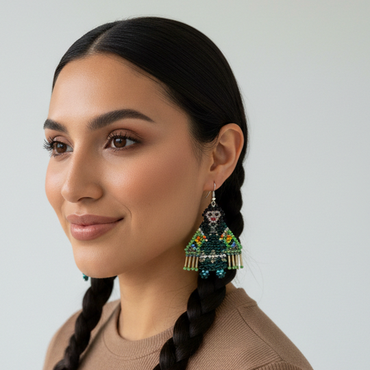 OldTribes™ American Kachina Doll Girl Woman (GREEN)