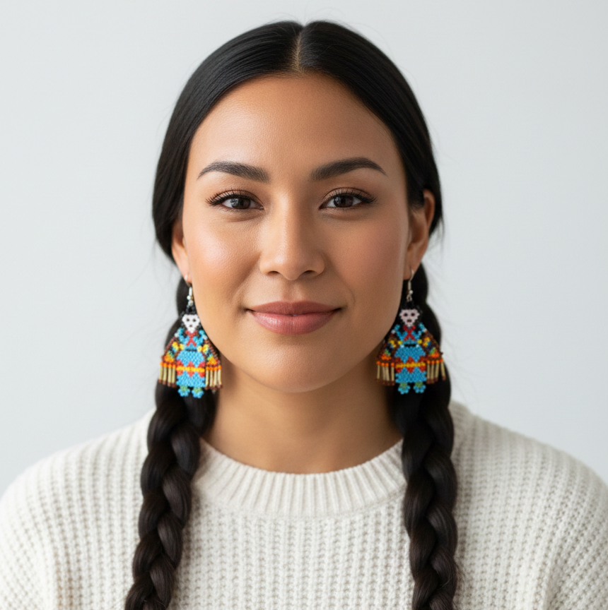 OldTribes™ American Kachina Doll Girl Woman (LIGHT BLUE)