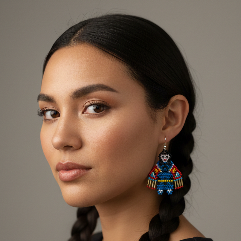 OldTribes™ American Kachina Doll Girl Woman (Blue)