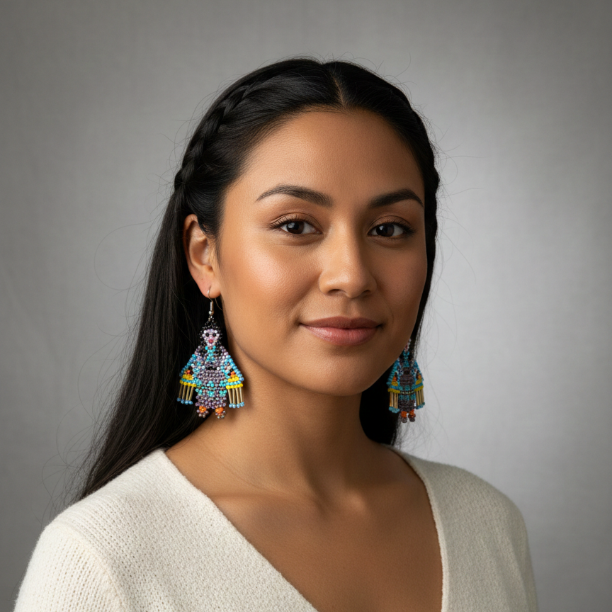 OldTribes™ American Kachina Doll Girl Woman Purple & Turquoise