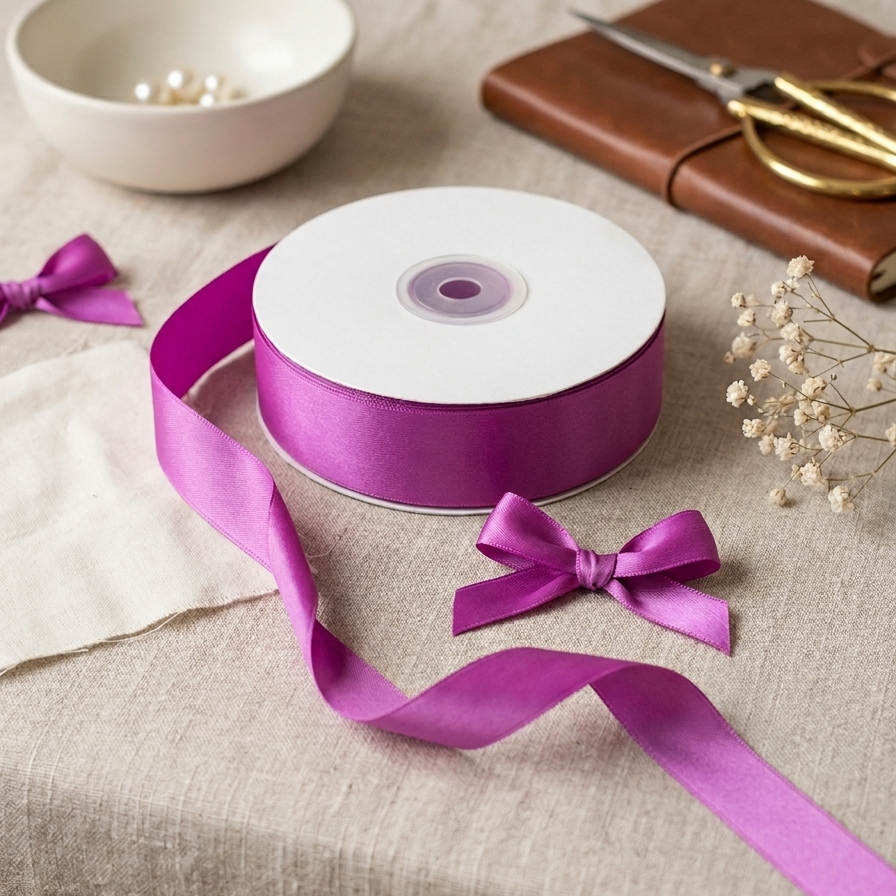 OLDTRIBES 30 Meter Double Face Magenta #183 Ribbon Roll