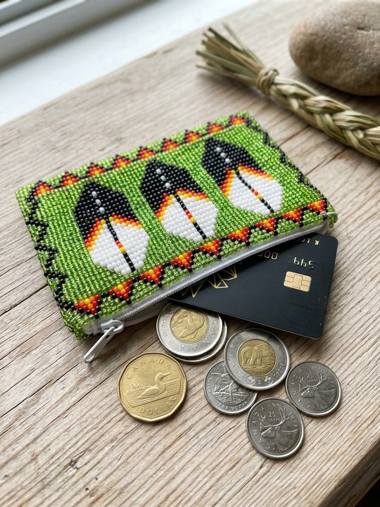 OLDTRIBES™ Feather Beaded coin purse