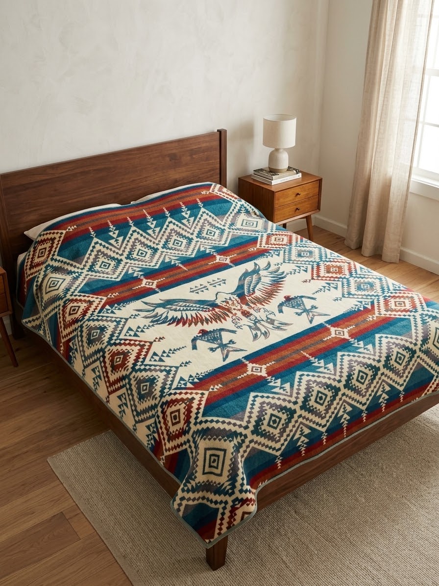 OLDTRIBES™ Hunting Eagle Alpaca Blanket
