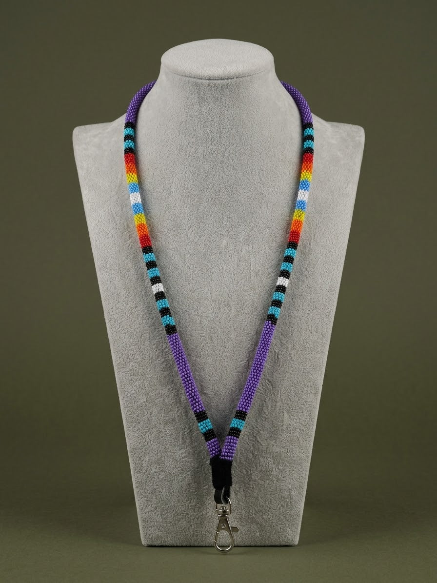 Round Beaded Lanyard( Purple)
