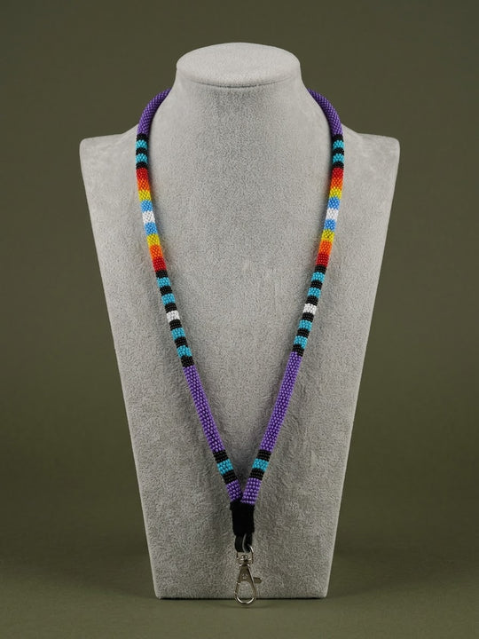 Round Beaded Lanyard( Purple)