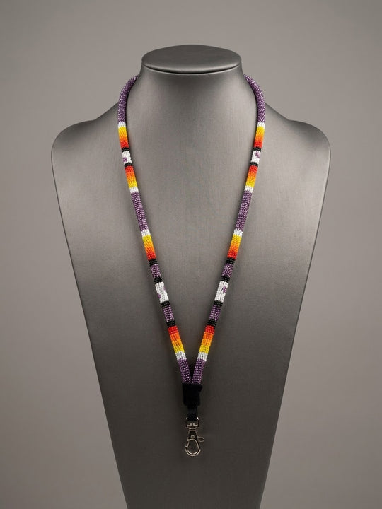 Round Beaded Lanyard( Purple)
