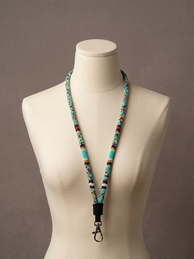 Round Beaded Lanyard(Red)