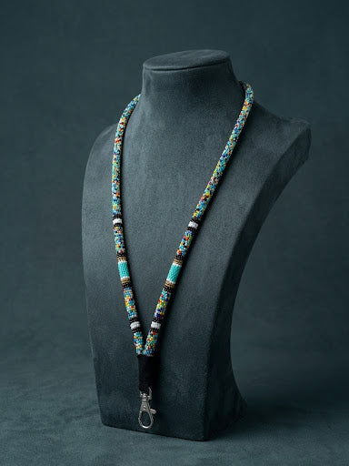 Round Beaded Lanyard(Red)