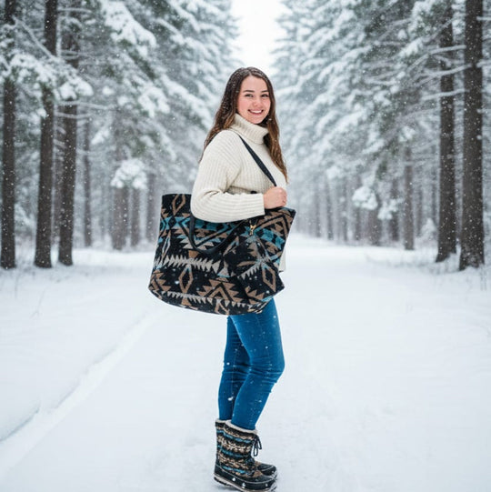 Sac fourre-tout noir et marron