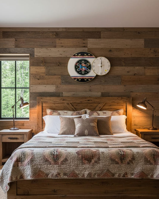 Horloge murale indigène à cheval