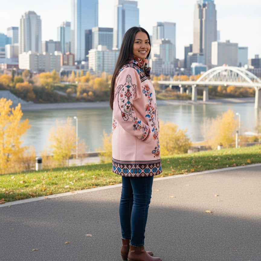 Manteau 3/4 en écaille de tortue