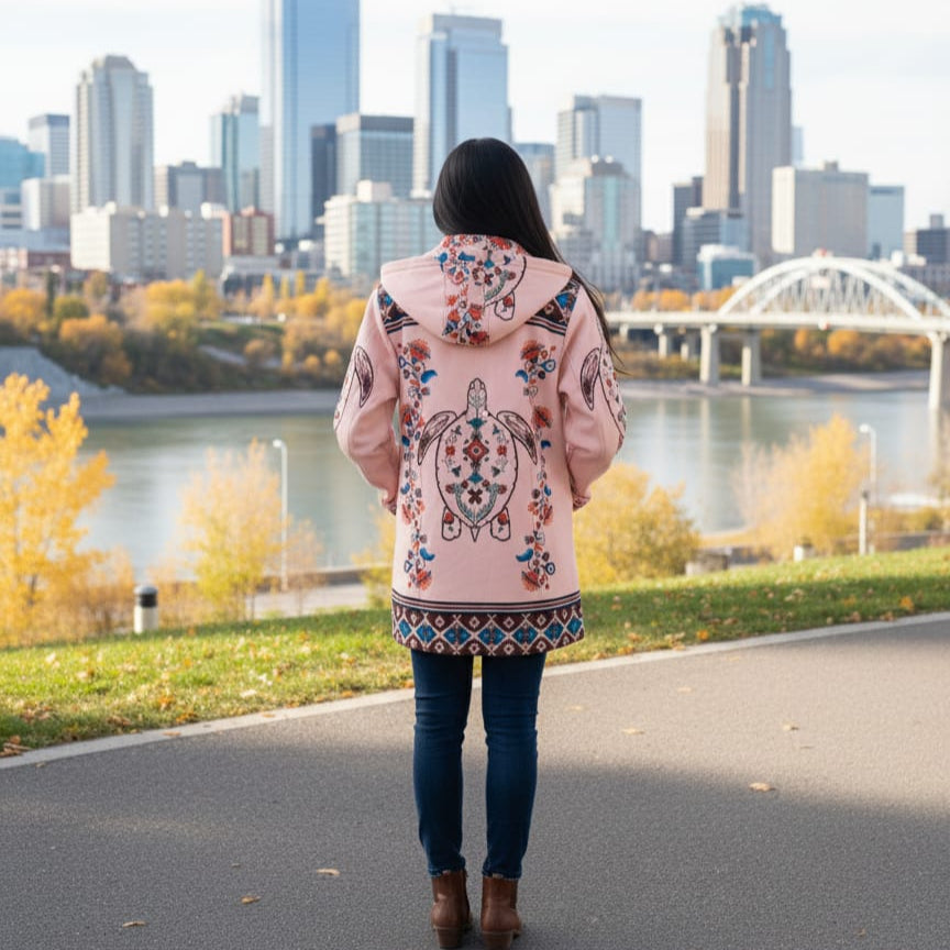 Manteau 3/4 en écaille de tortue