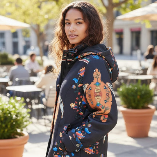 Manteau 3/4 en tortue émeraude