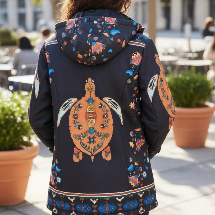 Manteau 3/4 en tortue émeraude