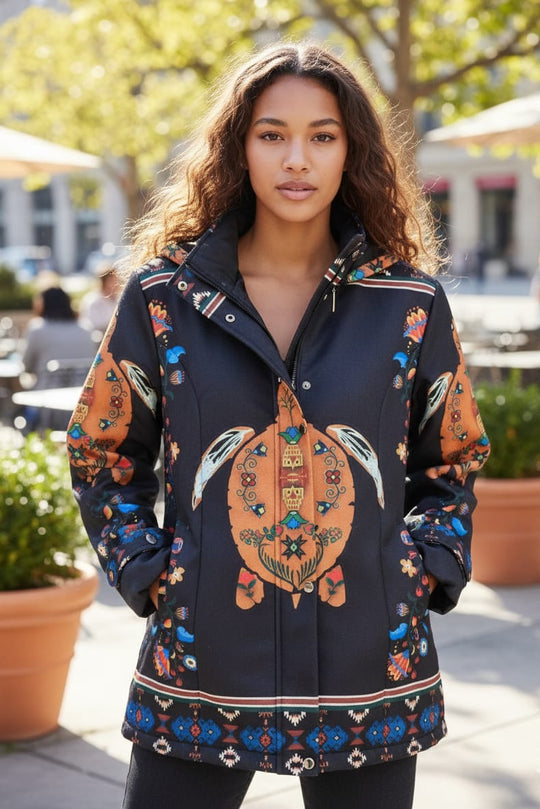 Manteau 3/4 en tortue émeraude