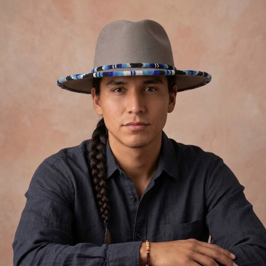 Size-57 Beaded Hat (Grey)
