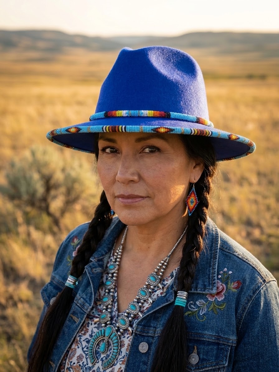 Size-57 Beaded Hat (Coloured)