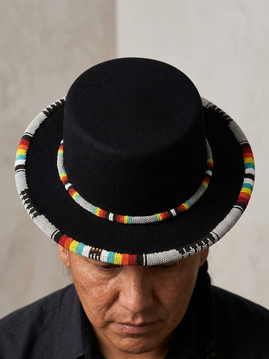 Size-61 Beaded Circular Brim Felt Hats