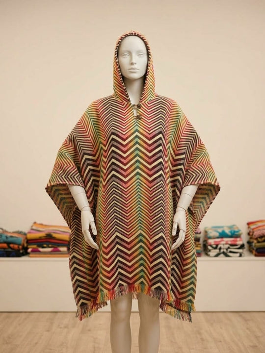 Southwestern style HandMade Wool Poncho